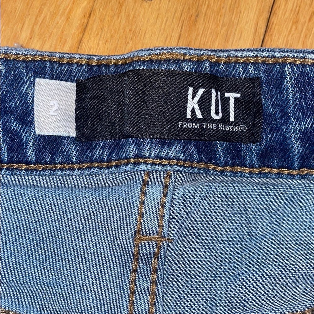 Kut from the Kloth Blue Distressed Jean Shorts - Picture 2 of 10